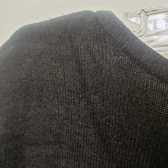 Designer Originals Women's Black Knit Scoop Neck Faux Diamond Top Sweater - Picture 8 of 11